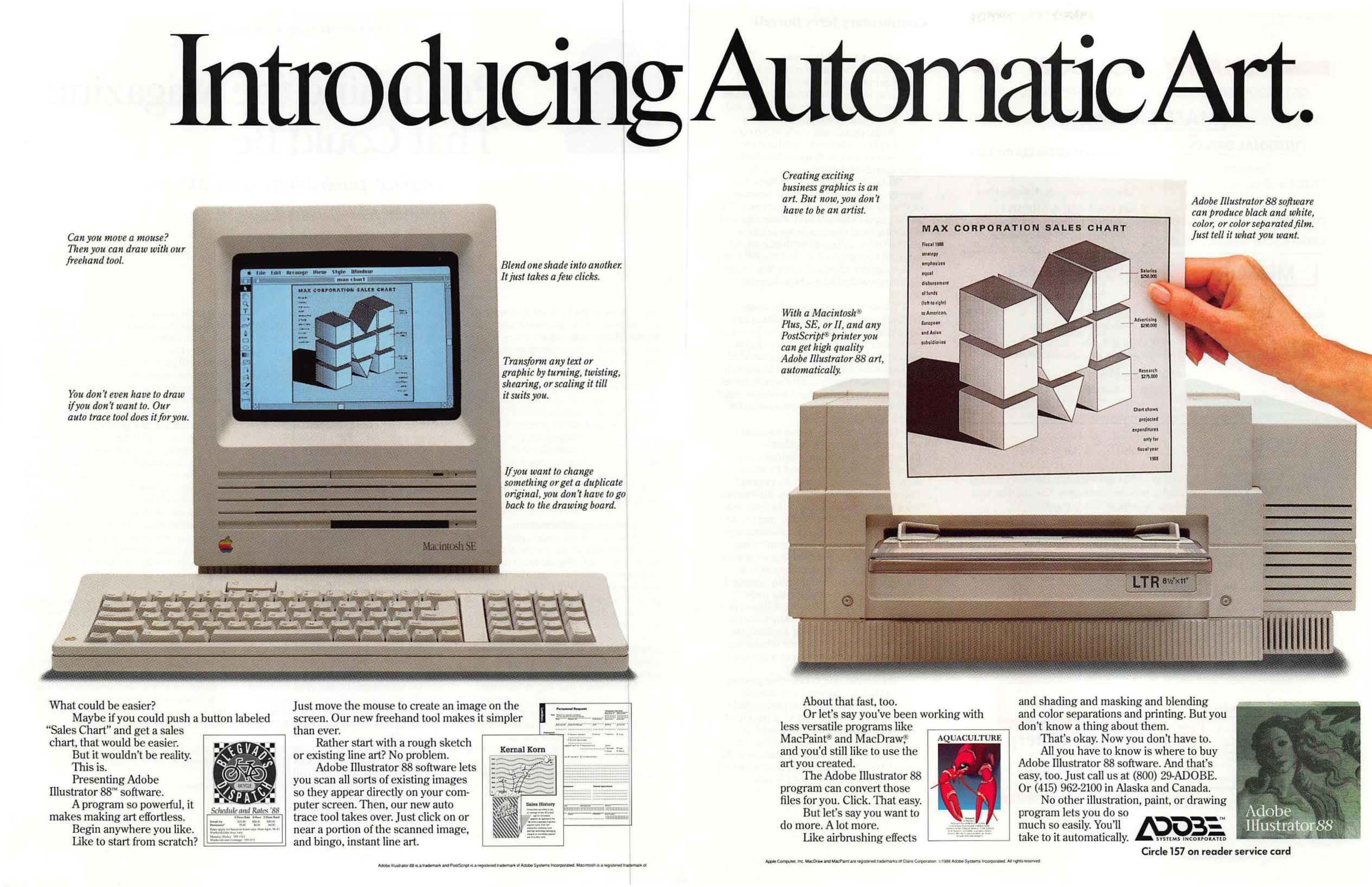 An advertisement for Adobe Illustrator 88 in MacWorld Magainze